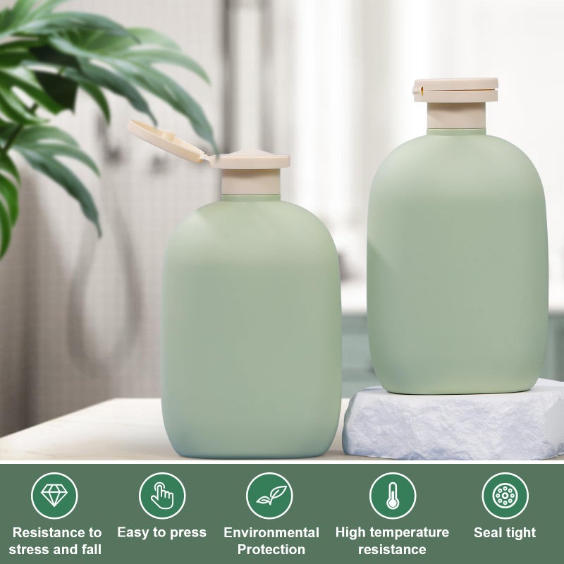 UMETASS 8.8 oz Plastic Travel Shampoo Bottles, Empty Plastic Squeeze Bottles with Flip Cap for Toiletries, Leakage-proof Travel Shampoo and Conditioner Bottles (4 pack, Green) - Image 5